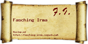 Fasching Irma névjegykártya