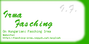 irma fasching business card